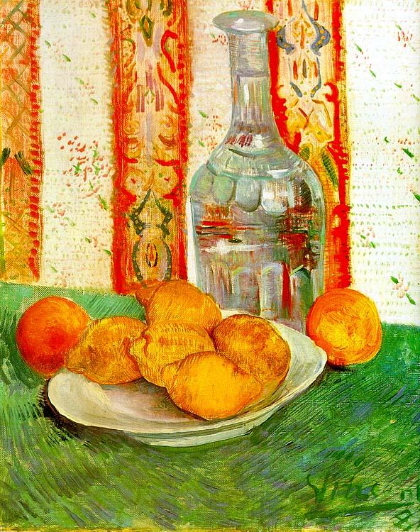 Vincent Van Gogh Still Life with Decanter and Lemons on a Plate Norge oil painting art